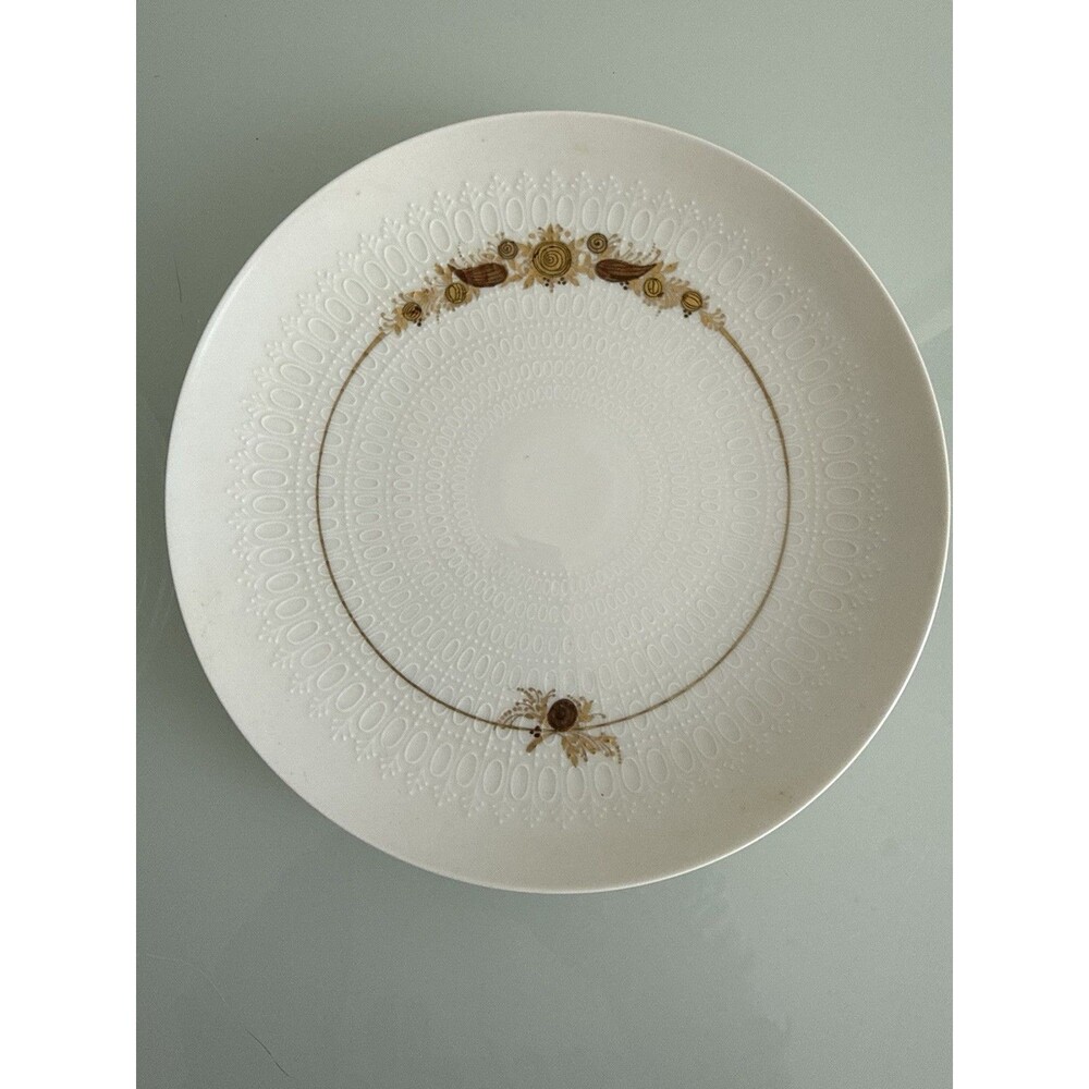 Rosenthal Germany Romance 3627 White Gold Embossed Porcelain Plate 8” VTG